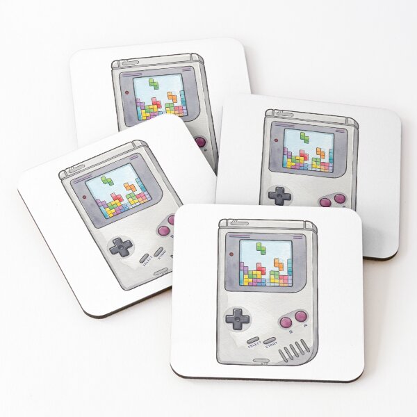 Artikelvorschau, Retro Kawaii Game Boy Aquarellaufkleber entworfen und verkauft von Strip to Stick.