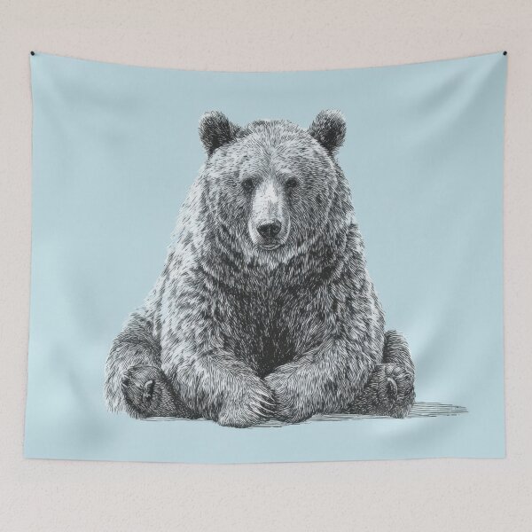 Item preview, Bear on light blue background designed and sold by anytka.
