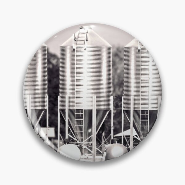 Item preview, Three Metal Silos in Black and White designed and sold by Stacey's unpromised.