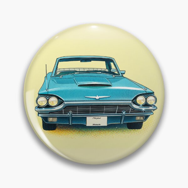 Artikelvorschau, 1964 Thunderbird – Gedämpfter Türkist-Traum (Digitale Strichzeichnung) entworfen und verkauft von Artondra Hall.
