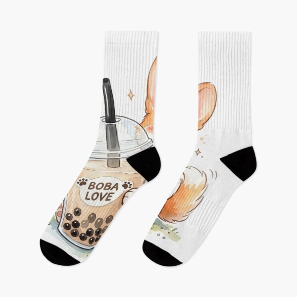 Item preview, Adorable Watercolor Corgi with Boba Tea Sticker designed and sold by Strip to Stick.