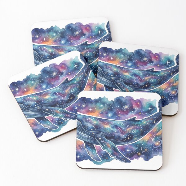 Item preview, Dreamy Watercolor Space Whale Galaxy Sticker designed and sold by Strip to Stick.