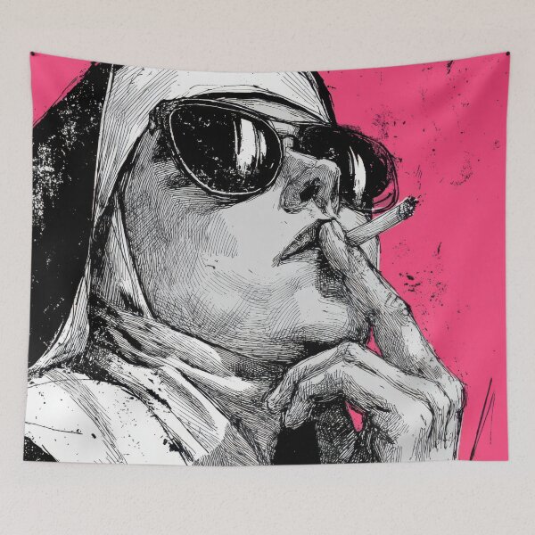 Item preview, Nun in shades smokes a cig designed and sold by anytka.