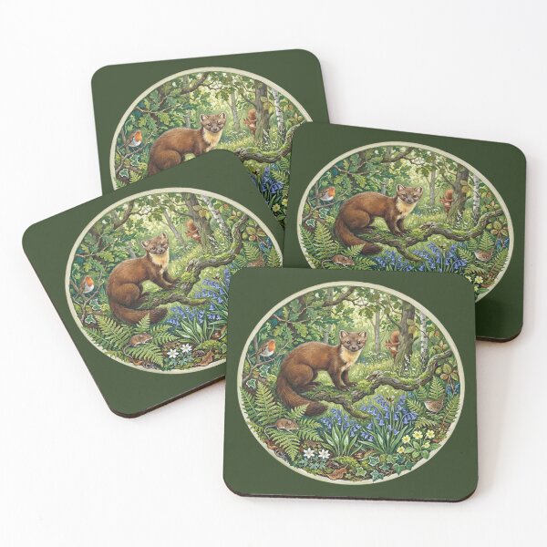 Item preview, Classic British Pine Marten Woodland Scene designed and sold by Englandbear.