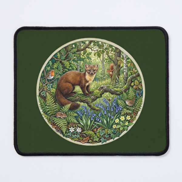 Item preview, Classic British Pine Marten Woodland Scene designed and sold by Englandbear.