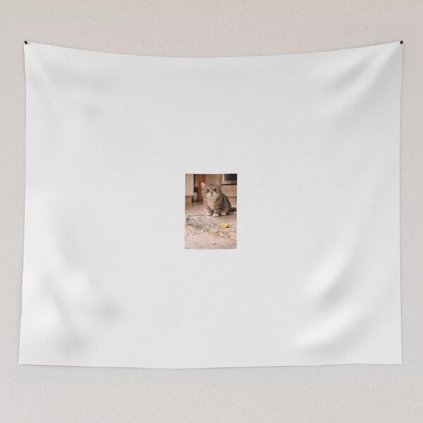 Item preview, Guilty Cat Next to Broken Glass – Funny Innocent Look Cat Sticker designed and sold by LovelyCatGalaxy.