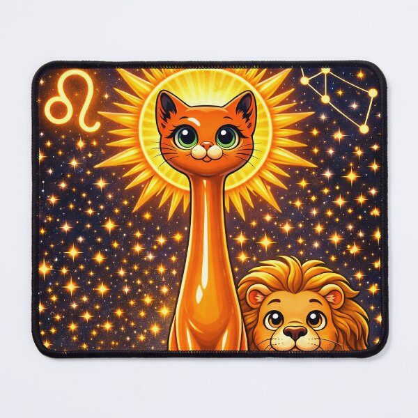 Item preview, Leo Zodiac Long Neck Cat Celestial Lion Astrology Art designed and sold by chihuahuashower.