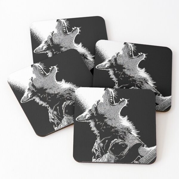Item preview, Wolf jamming on guitar at night designed and sold by anytka.