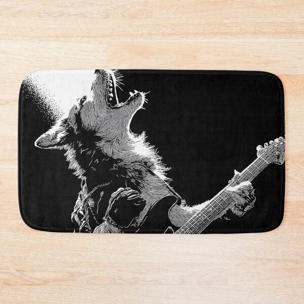 Item preview, Wolf jamming on guitar at night designed and sold by anytka.