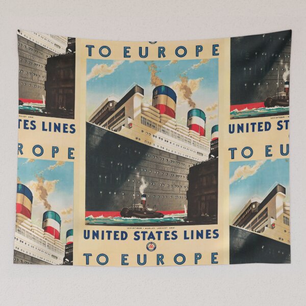 Item preview, Vintage Art Deco Travel Poster | United States Lines | Ship Leviathan | Ocean Liner Wall Art & Nautical Decor designed and sold by artofuniverse.