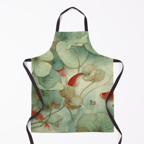 Item preview, Goldfish swim among green plants designed and sold by anytka.
