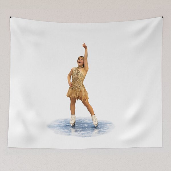 Item preview, Golden Figure Skating Art, Elegant Ice Skater Victory Pose designed and sold by origin-arthouse.