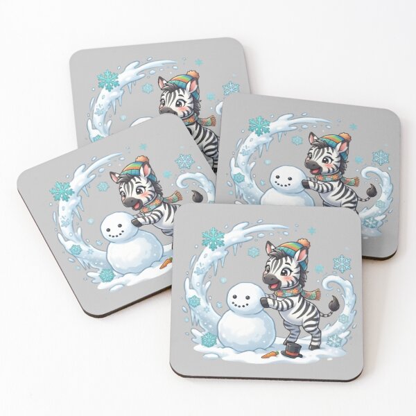 Item preview, Kawaii Anime Baby Zebra Building a Snowman designed and sold by WalterAdd.