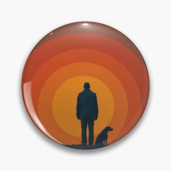 Item preview, Person stands with dog at sunset designed and sold by anytka.