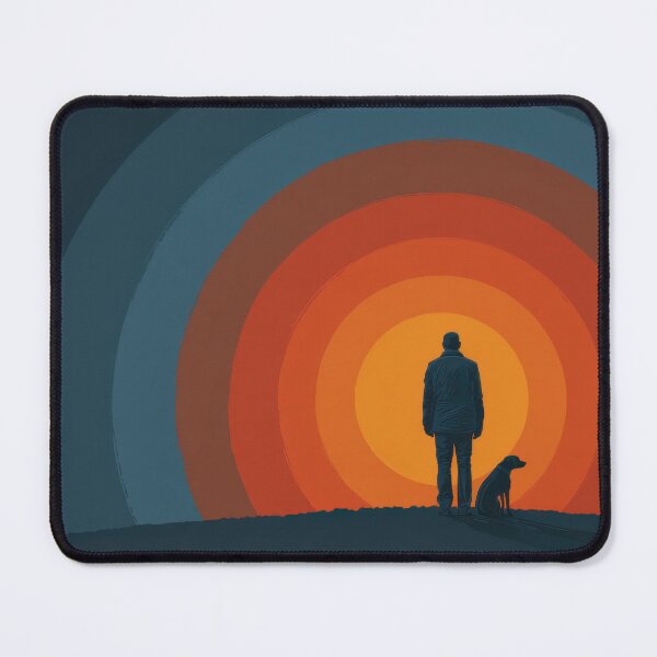 Item preview, Person stands with dog at sunset designed and sold by anytka.