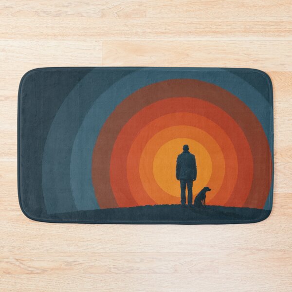 Item preview, Person stands with dog at sunset designed and sold by anytka.