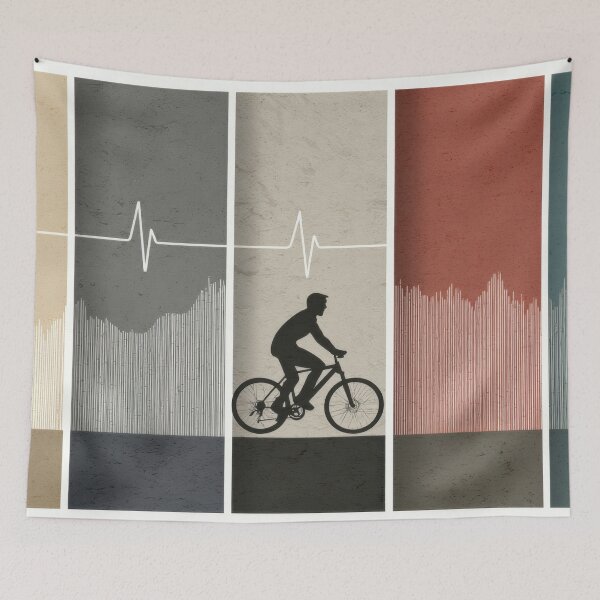 Item preview, Bike rides through heart waves designed and sold by anytka.
