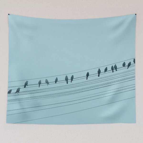 Item preview, Birds sit on power lines during day designed and sold by anytka.