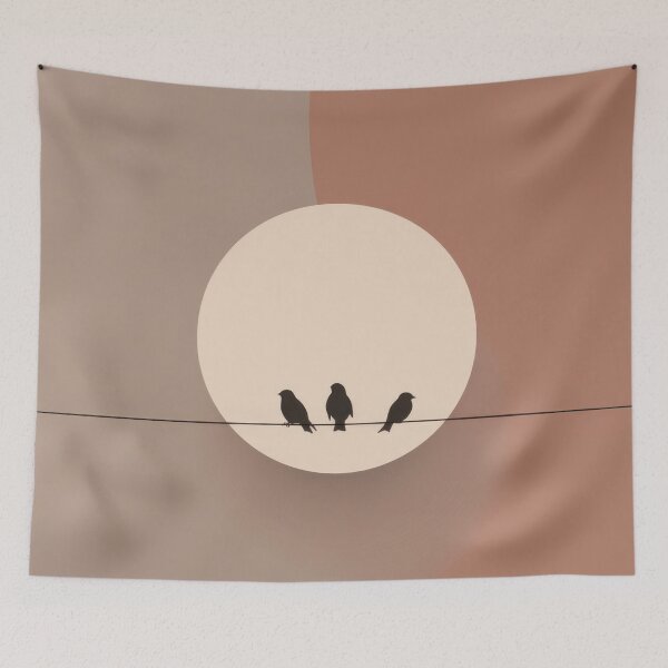Item preview, Birds sit on a wire near the sunset designed and sold by anytka.