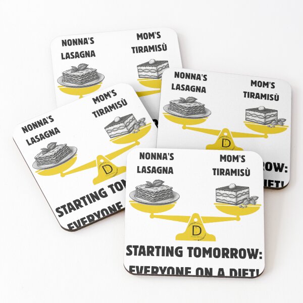 Item preview, Funny Italian Diet Joke: Nonna's Lasagna vs Mom's Tiramisu designed and sold by TheItaliandilemma.