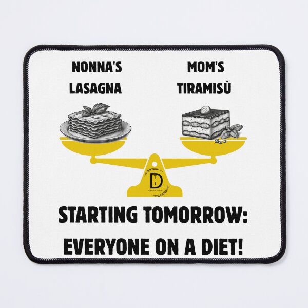 Item preview, Funny Italian Diet Joke: Nonna's Lasagna vs Mom's Tiramisu designed and sold by TheItaliandilemma.
