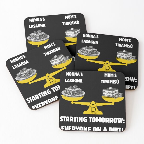 Item preview, Funny Italian Diet Joke: Nonna's Lasagna vs Mom's Tiramisu Black Version designed and sold by TheItaliandilemma.