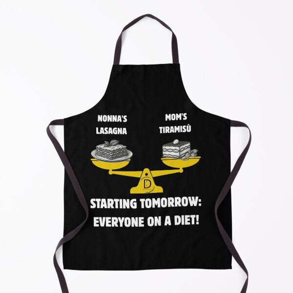 Item preview, Funny Italian Diet Joke: Nonna's Lasagna vs Mom's Tiramisu Black Version designed and sold by TheItaliandilemma.