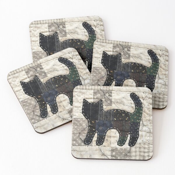 Item preview, Cute Patchwork Black Cat designed and sold by TackyTime.