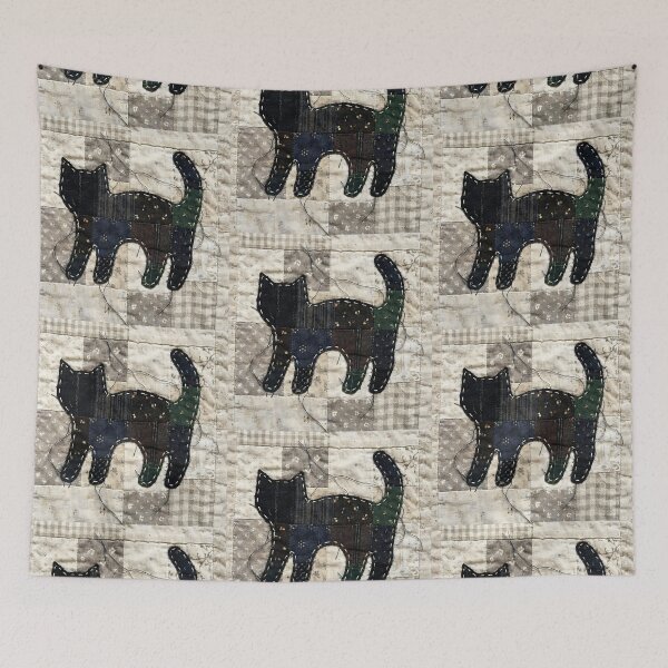 Item preview, Cute Patchwork Black Cat designed and sold by TackyTime.