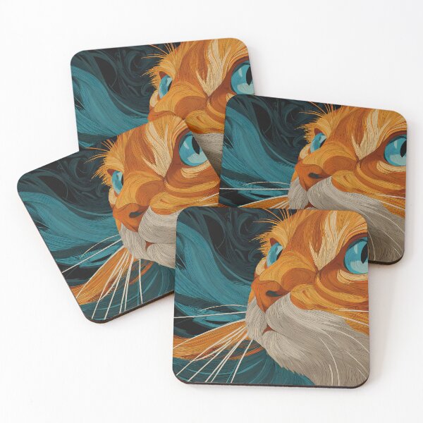 Item preview, Orange Cat Colors Illustration Aesthetic Landscapes  designed and sold by ART ATTACK ZONE.