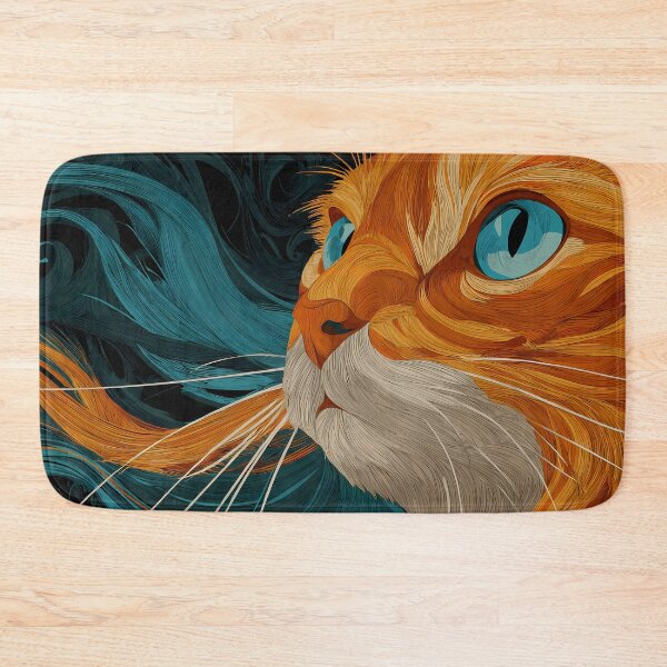 Item preview, Orange Cat Colors Illustration Aesthetic Landscapes  designed and sold by ART ATTACK ZONE.