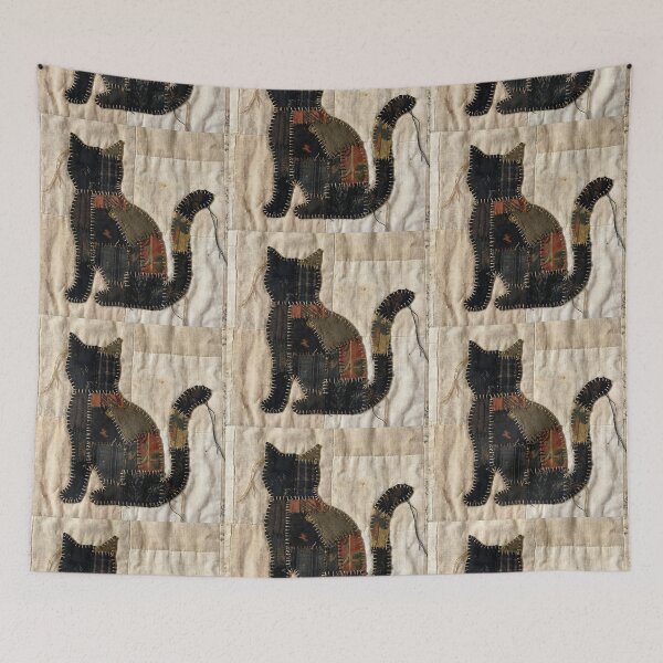 Item preview, Patchwork Black Cat designed and sold by TackyTime.