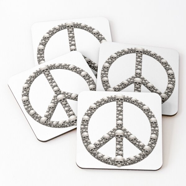 Item preview, Peace at Last - Human Skull Peace Sign Silhouette Gothic Art designed and sold by Tw1nsAIArt.