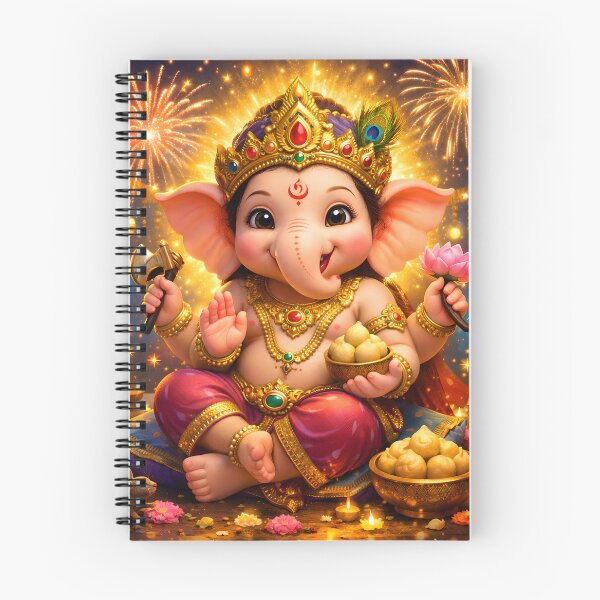 Item preview, Baby Ganesha Fireworks | Ganpati Festival Night Art designed and sold by CosmicLotusArt.