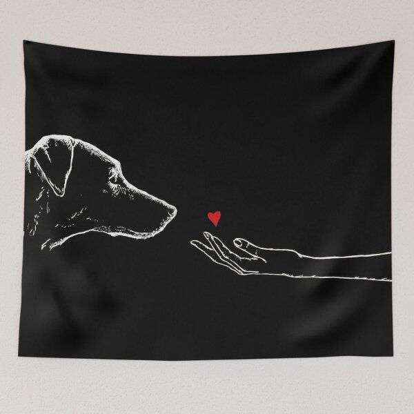 Item preview, Dog greets human with love sign designed and sold by anytka.
