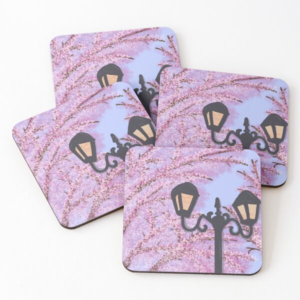 Item preview, Street Lamp Under Pink Trees designed and sold by ArtYuly.