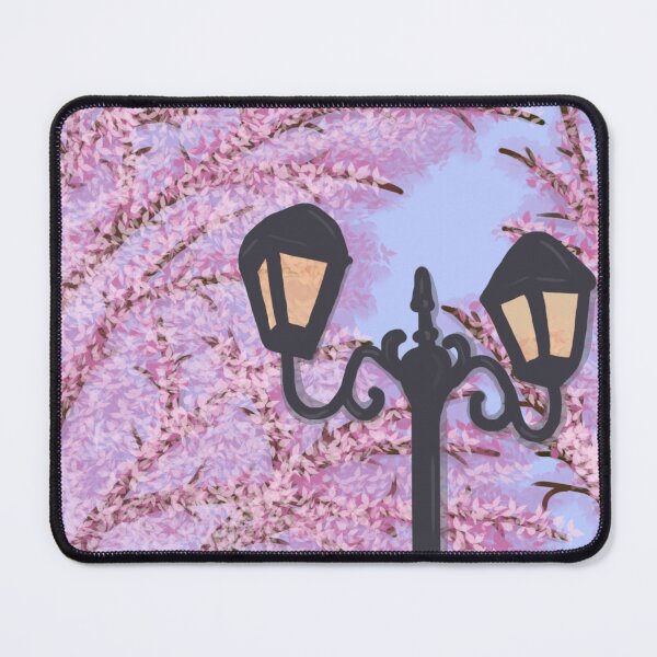 Item preview, Street Lamp Under Pink Trees designed and sold by ArtYuly.