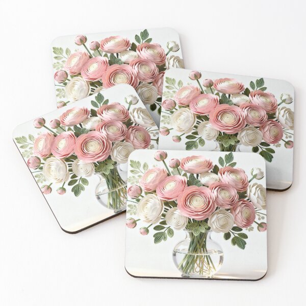 Item preview, Luxury Pink Ranunculus Floral Art designed and sold by Soul Imaginaire.