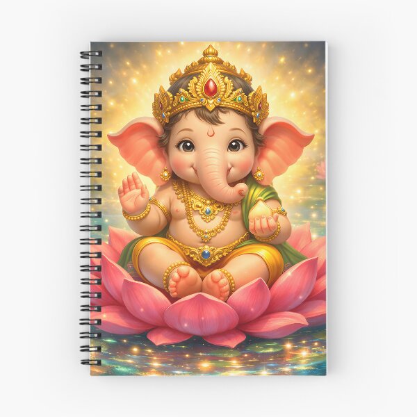 Item preview, Baby Ganesha Floating Lotus | Cute Ganpati Divine Art designed and sold by CosmicLotusArt.