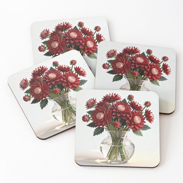 Item preview, Dramatic Red Dahlia Floral Art designed and sold by Soul Imaginaire.
