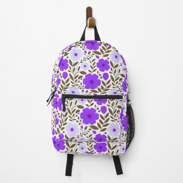 Item preview, Vibrant purple colored flowers seamless pattern, on a pale background designed and sold by LeedsArtStudio.