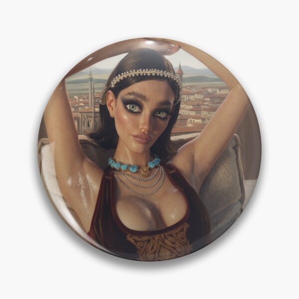 Item preview, Beautiful stylised portrait of a Italian Renaissance pinup girl posing designed and sold by Vintage Designs +.