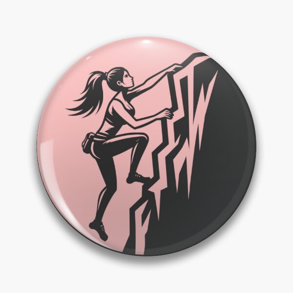 Item preview, Sporty girl rock climbing, black logo emblem designed and sold by Bouldershop.