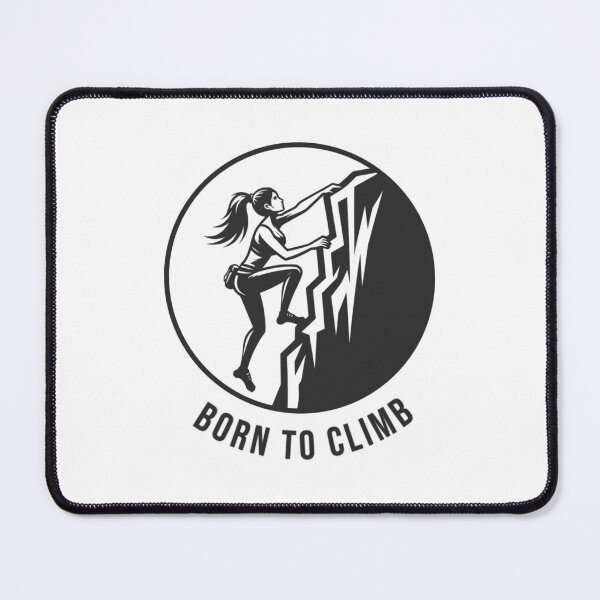 Item preview, Sporty girl rock climbing, black logo emblem designed and sold by Bouldershop.