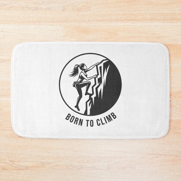Item preview, Sporty girl rock climbing, black logo emblem designed and sold by Bouldershop.