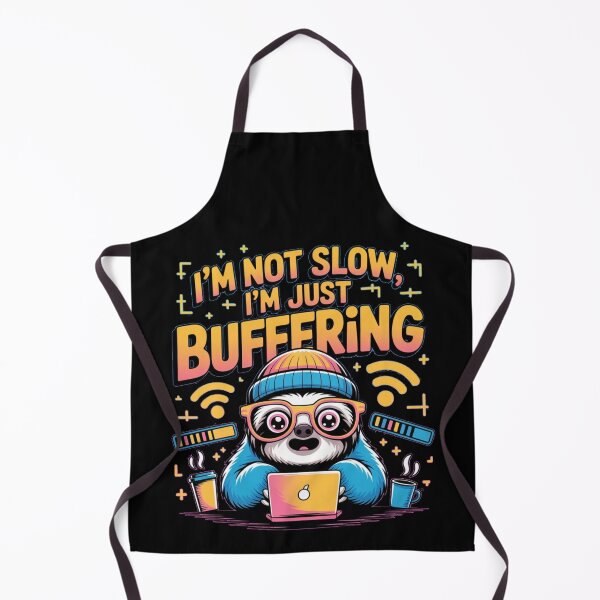 Item preview, Funny Sloth Meme – I’m Not Slow, I’m Just Buffering – Laptop, Coffee, WiFi Humor designed and sold by HubCreates.