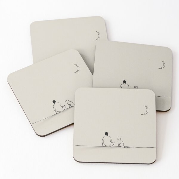 Item preview, Watching the moon with a dog designed and sold by anytka.