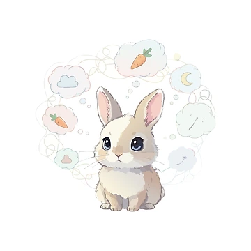 Artwork thumbnail, Cute Overthinking Rabbit by tigrootiger