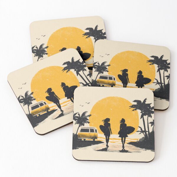 Item preview, Friends walk to surf at sunset designed and sold by anytka.
