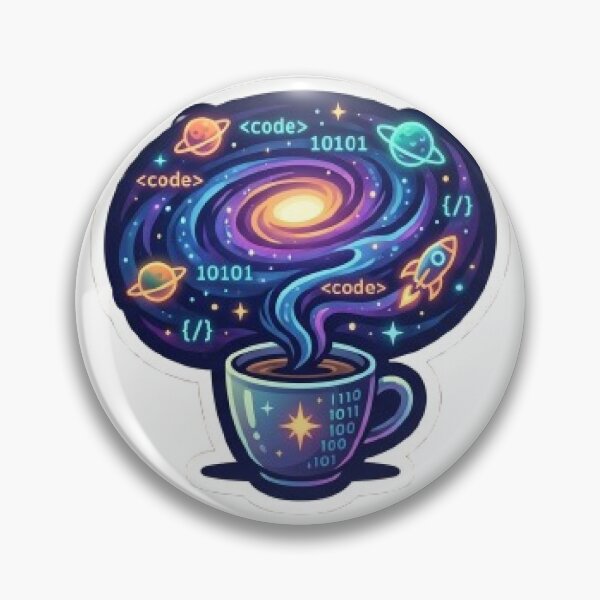 Item preview, Cosmic Code Coffee: Galaxy Nebula Programming Sticker designed and sold by Barkashow.